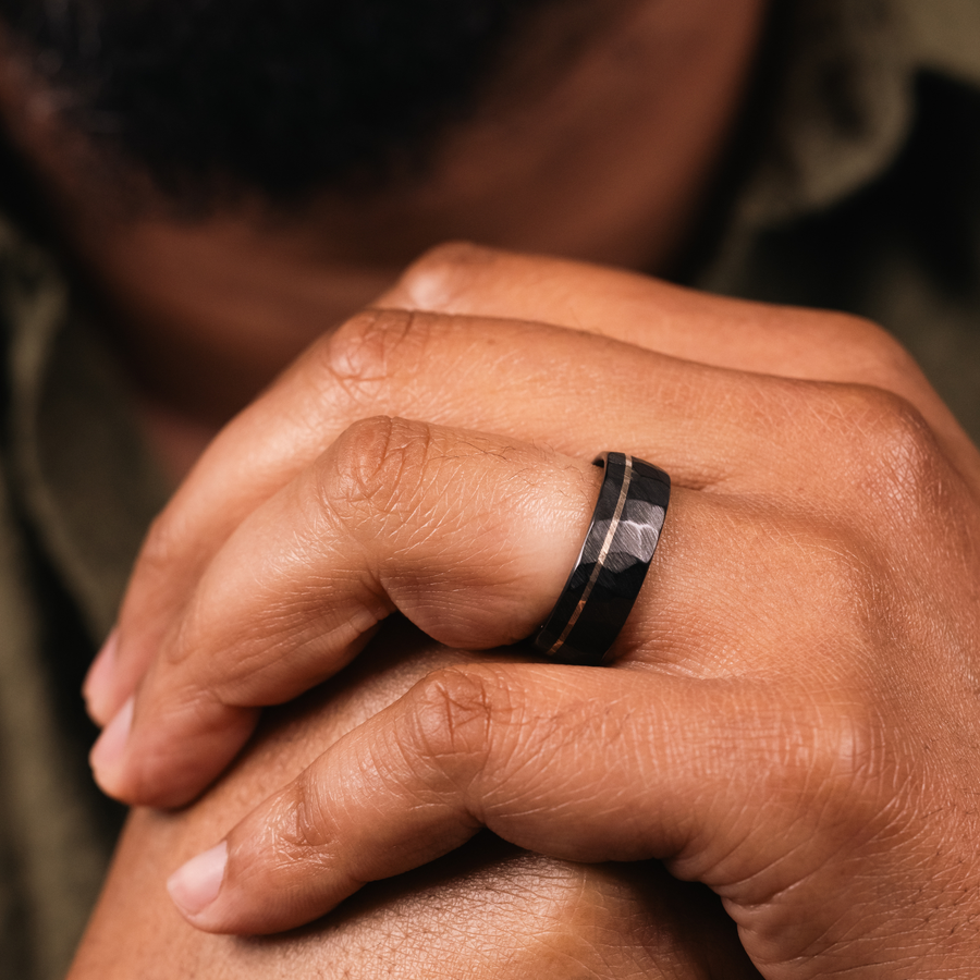 ::Shown in 8mm Wide | Silver Inlay