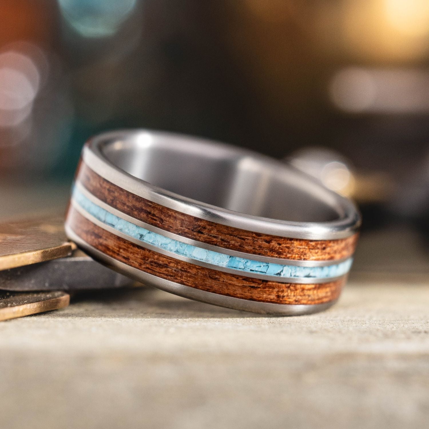 The Arizonan |Arizonan | Men's Titanium Wedding Band + Mesquite