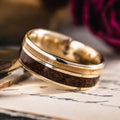 the-bailey-mens-gold-wedding-band-natural-whiskey-barrel-wood-coffee