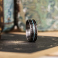 The Black Sky | Men's Meteorite & Turquoise Titanium Wedding Band