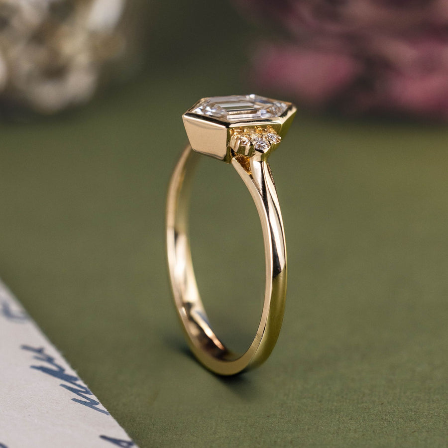 the-blanch-hexagon-bezel-engagement-ring-yellow-gold-rustic-and-main