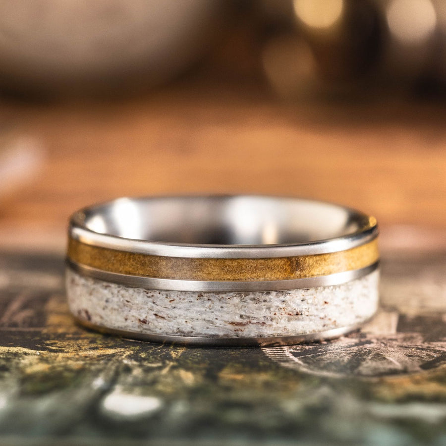 the-buck-mens-elk-antler-deer-hide-titanium-wedding-band