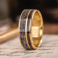 :: Shown in 8mm Wide | 18K Yellow Gold | Dark Elk Antler