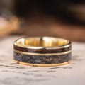 :: Shown in 8mm Wide | 18K Yellow Gold | Dark Elk Antler