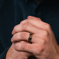 :: Shown in 8mm Wide | 18K Yellow Gold | Dark Elk Antler