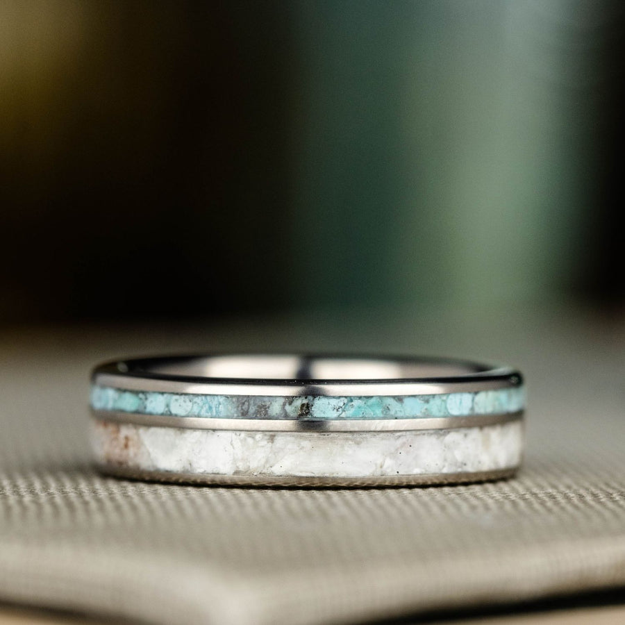 the-coast-mens-titanium-wedding-band-with-oyster-shell-turquoise