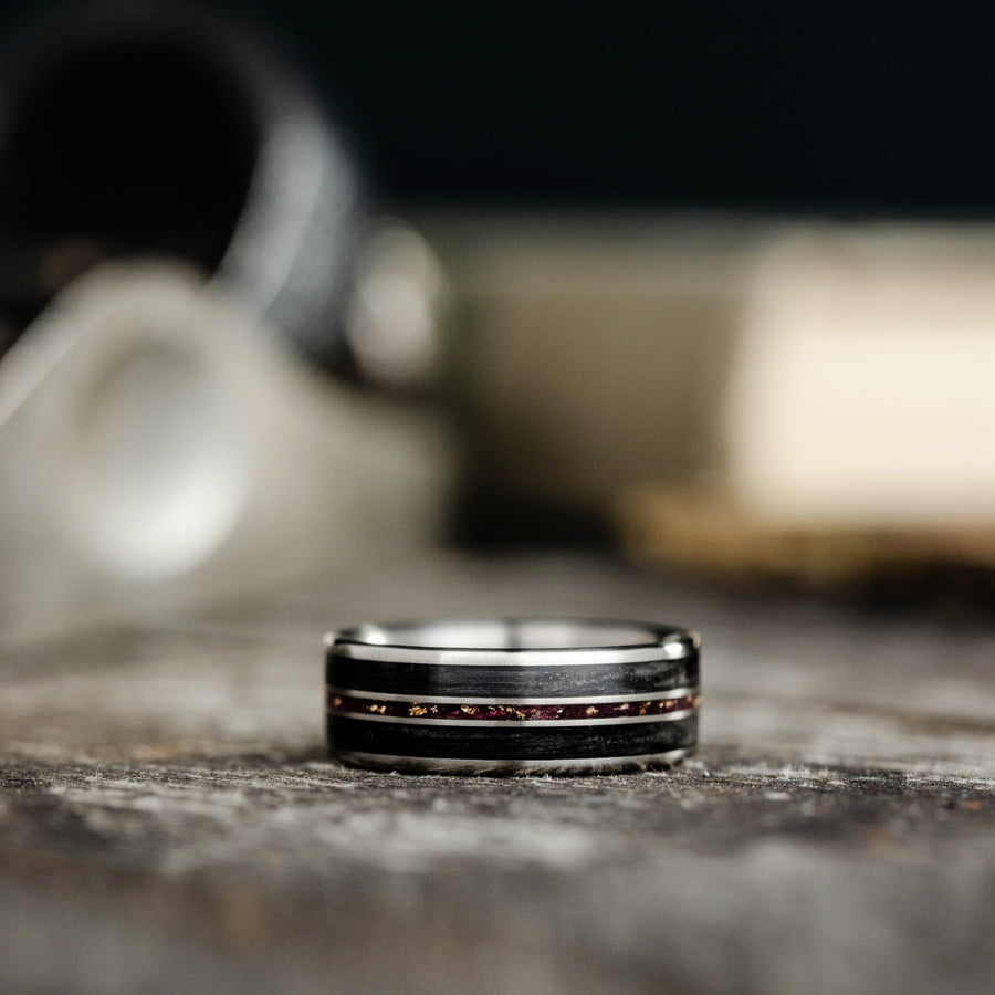the-gents-salute-weathered-whiskey-barrel-titanium-rose-gold-flakes-rustic-and-main