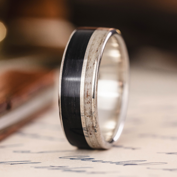 ::Shown in Silver | 8mm Wide | Medium Antler
