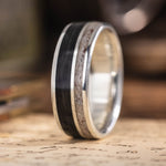 The Gent's Weekend | Men's Elk Antler, Whiskey Barrel & Silver Wedding Band