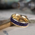 The Goldstone | Solid Gold Ring with Blue Goldstone Inlay