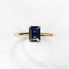 The Grace - Emerald Cut Blue Sapphire Engagement Ring