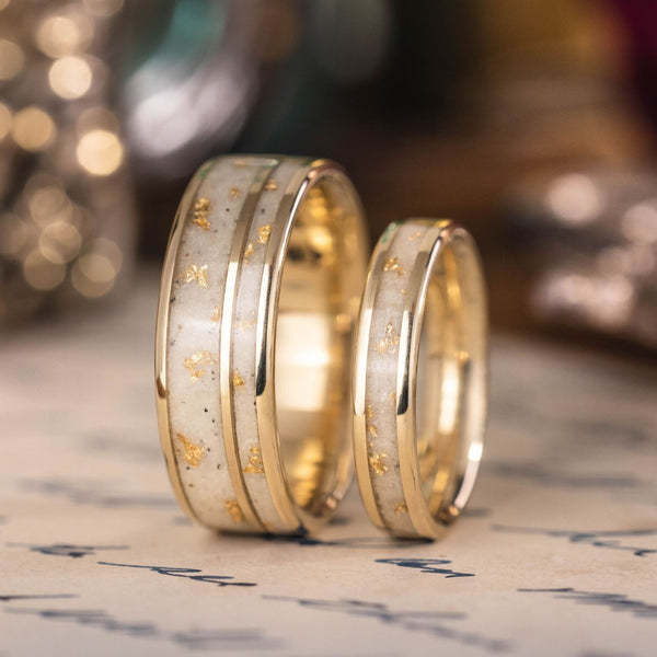 :: Shown in 8 & 4mm Wide | Yellow Gold