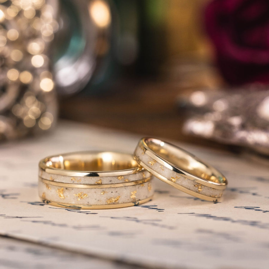:: Shown in 8 & 4mm Wide | Yellow Gold