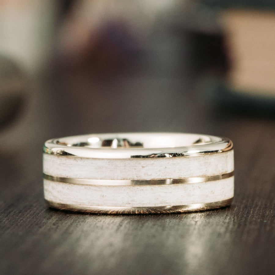 the-haywood-mens-gold-wedding-band-with-elk-antler