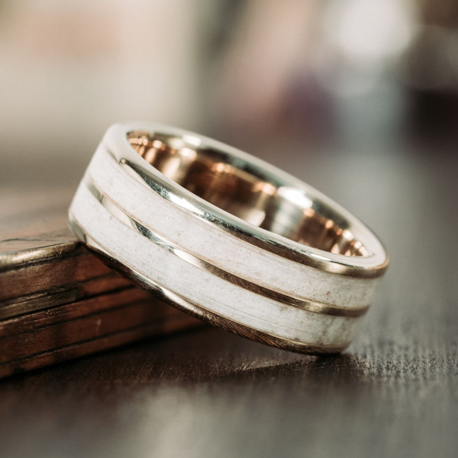 the-haywood-mens-gold-wedding-band-with-elk-antler