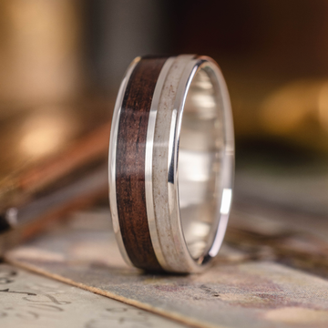 ::Shown in Silver | 8mm Wide | Light Antler
