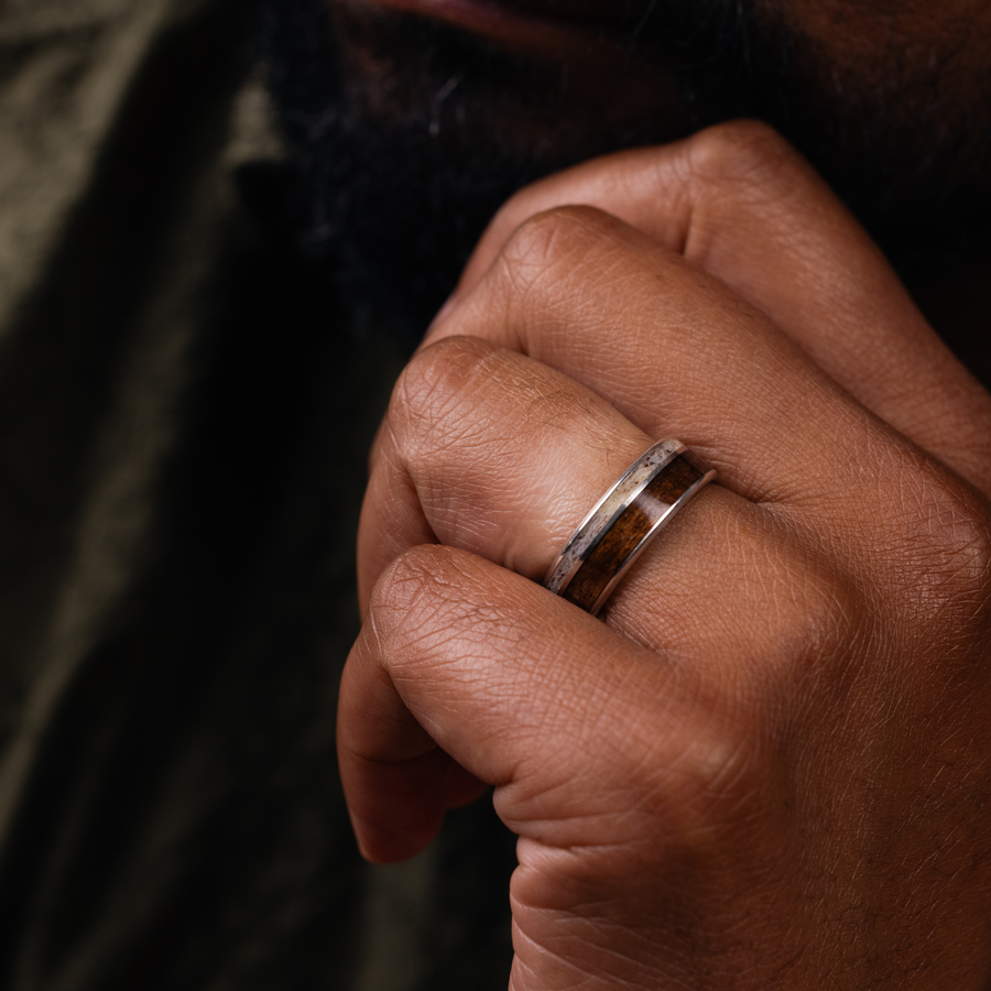 ::Shown in Silver | 8mm Wide | Light Antler
