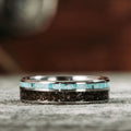 the-horizon-mens-titanium-wedding-band-with-meteorite-turquoise