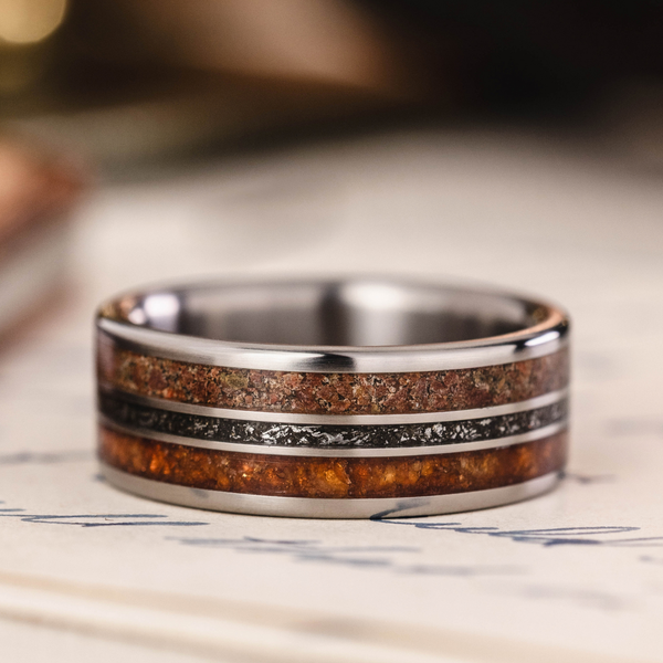 In-Stock The Jurassic in Titanium Rustic and Main ::Shown in 8mm Wide | Titanium