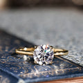 The Lily | Solitaire Round Diamond Engagement Ring with Nature-Inspired Setting