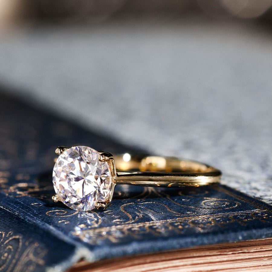 The Lily | Solitaire Round Diamond Engagement Ring with Nature-Inspired Setting