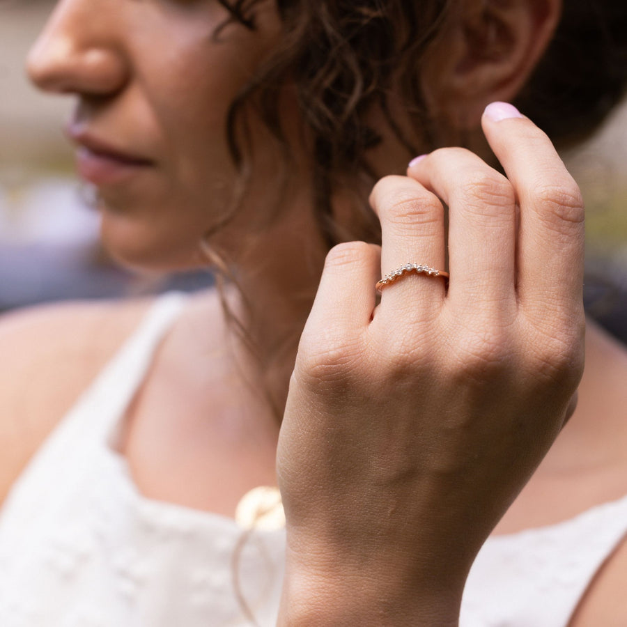 The Marian Curved Diamond Contour Band Rustic and Main