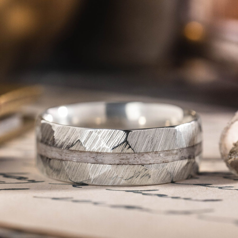 the-mercury-mens-faceted-titanium-ring-elk-antler-inlayv