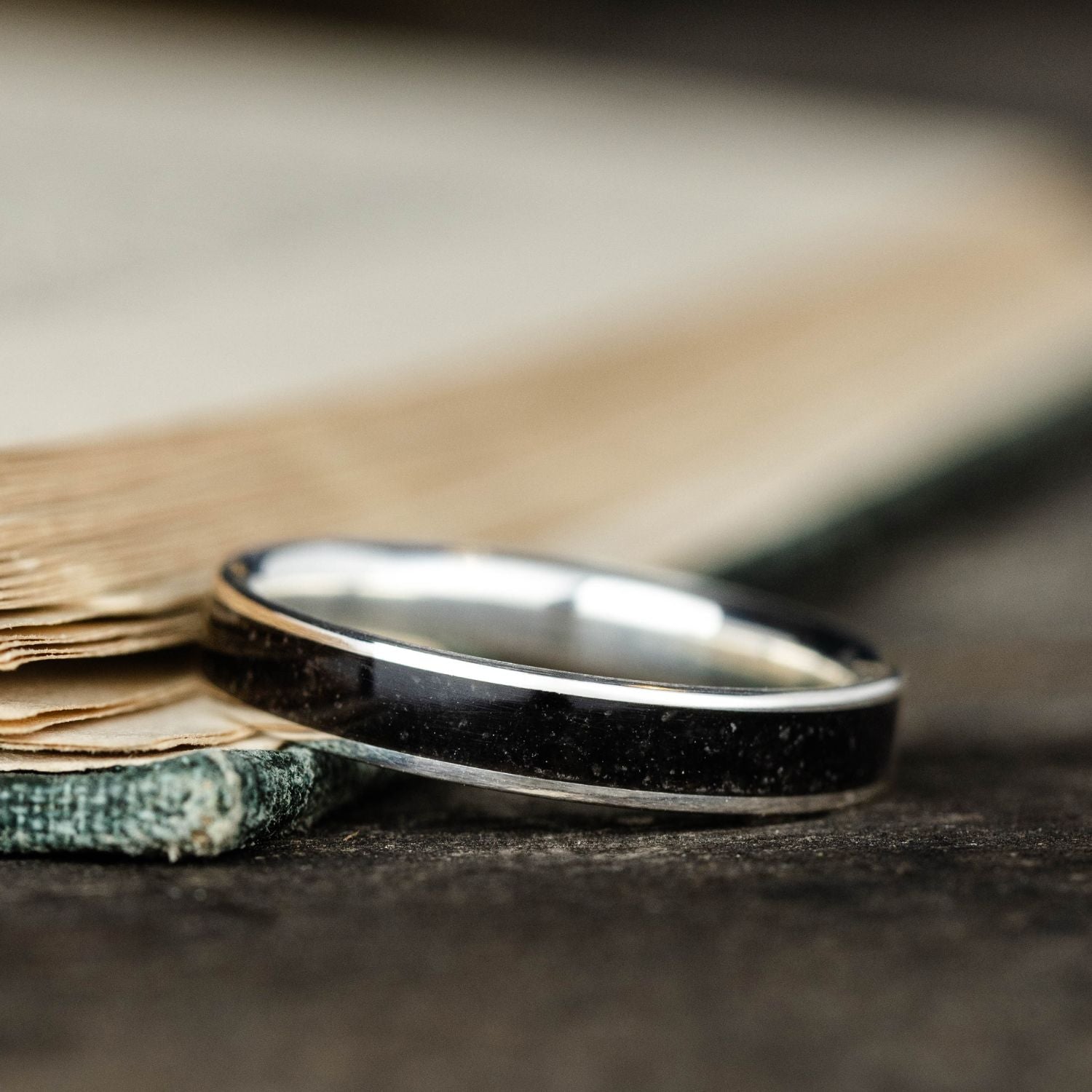 The Obsidian | Women's Silver & Black Obsidian Ring – Rustic and Main