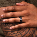 ::Shown in 8mm Wide | Faceted Black Ti