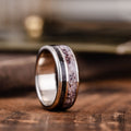 the-outlander-mens-gold-wedding-band-meteorite-elk-antler
