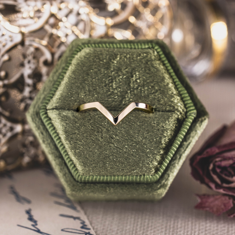 Solid Gold V-Shaped Contour Band