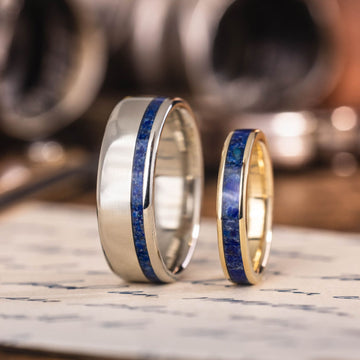 :: Shown in 8 & 4mm Wide | White Gold & Yellow Gold
