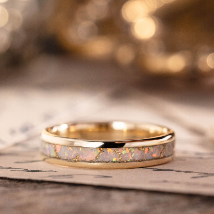 the-sarah-womens-gold-ring-opal-gold-flake-inlay