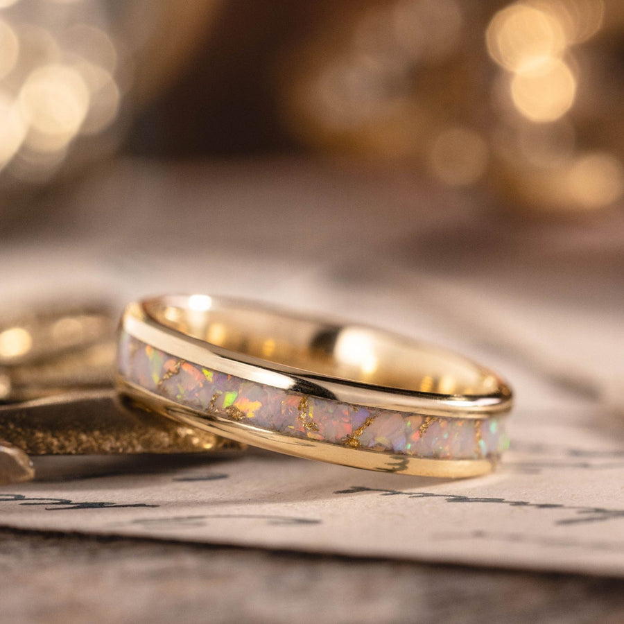 the-sarah-womens-gold-ring-opal-gold-flake-inlay