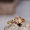 The Sedona - Natural Peach Morganite Solitaire Oval Engagement Ring