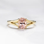 The Sedona - Natural Peach Morganite Solitaire Oval Engagement Ring