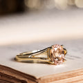 The Sedona | Natural Peach Morganite Solitaire Oval Engagement Ring