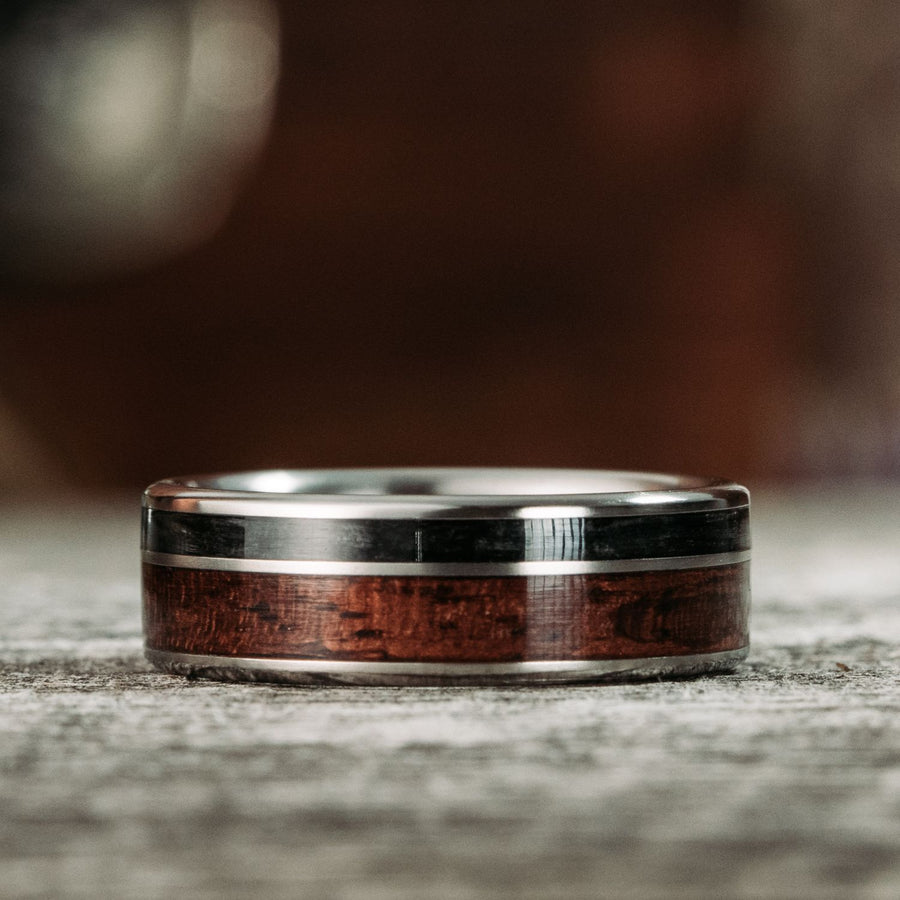 the-sentinel-mens-1903-springfield-rifle-stock-and-weathered-whiskey-barrel-wood-titanium-wedding-band