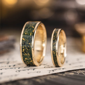 :: Shown in 8 & 4mm Wide | Yellow Gold