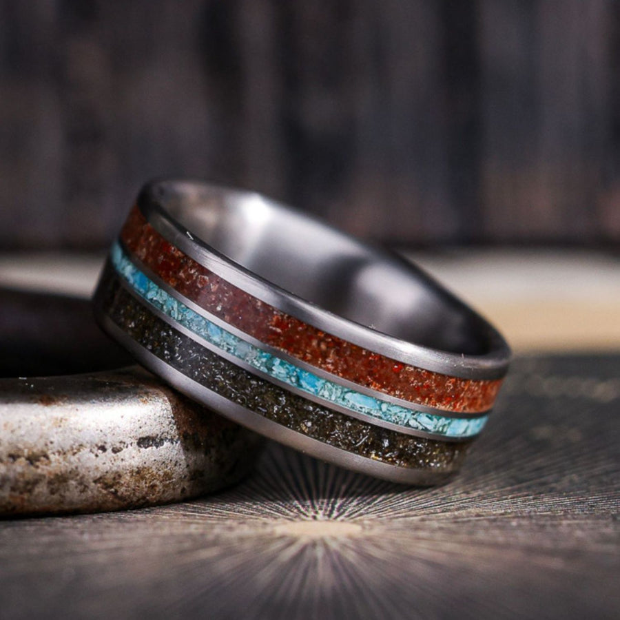 the-solstice-mens-titanium-wedding-band-dinosaur-bone-meteorite-natural-turquoise