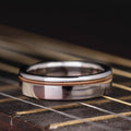 the-songwriter-mens-gold-guitar-string-inlay-wedding-band :: Shown in 6mm Wide | White Gold