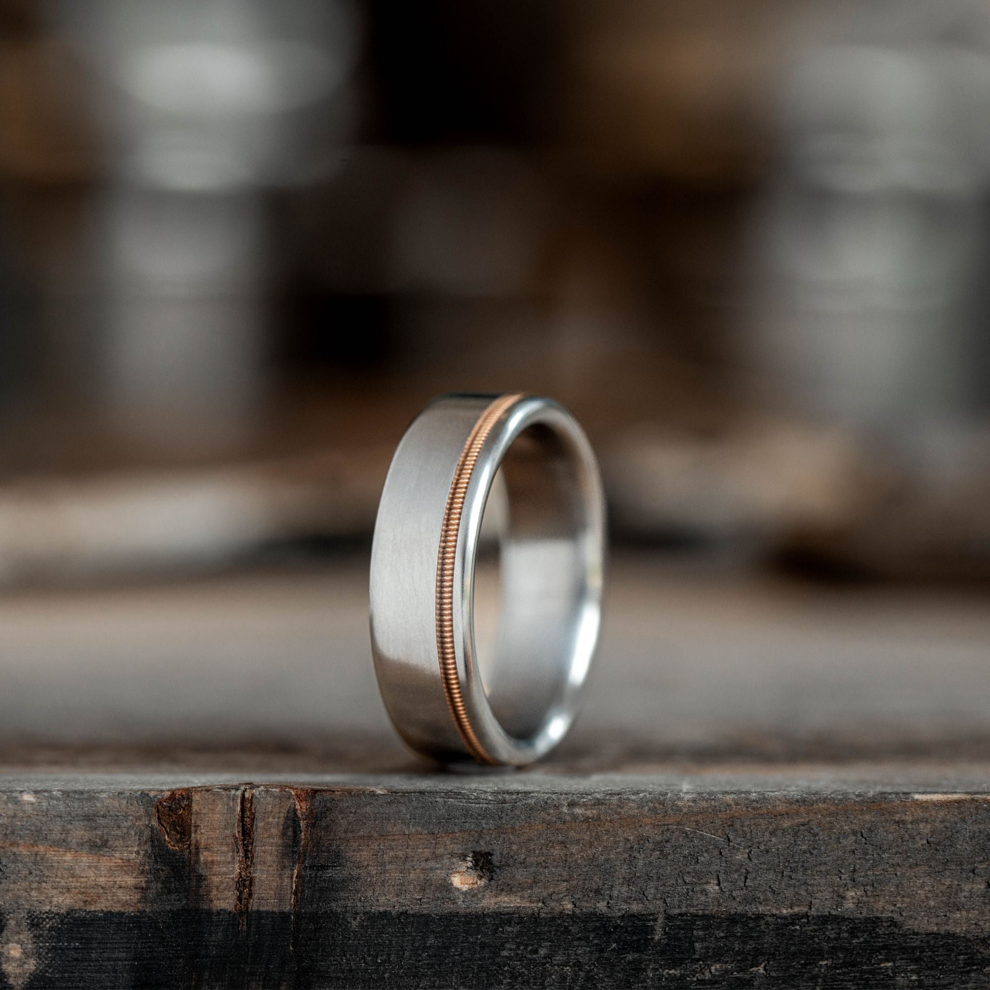 Stonewashed Titanium and Teak Wood Ring | Men's Wood Wedding Band – Richter  Scale Rings