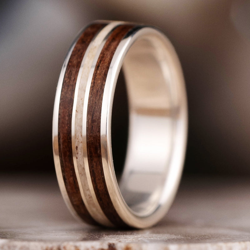 the-stag-silver-walnut-antler-mens-wedding-band-ring-rustic-and-main