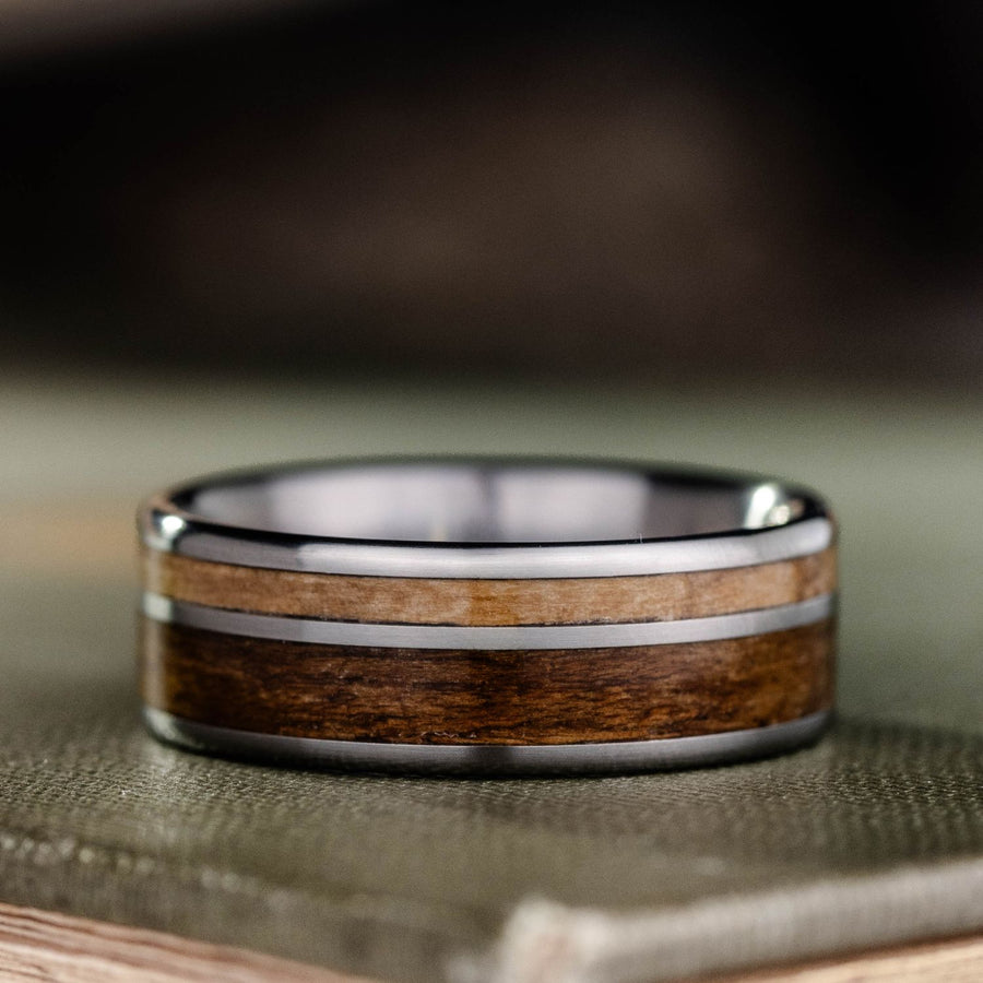the-teak-whiskey-mens-titanium-wedding-band-with-whiskey-barrel-wood-uss-north-carolina-battleship-teak-wood