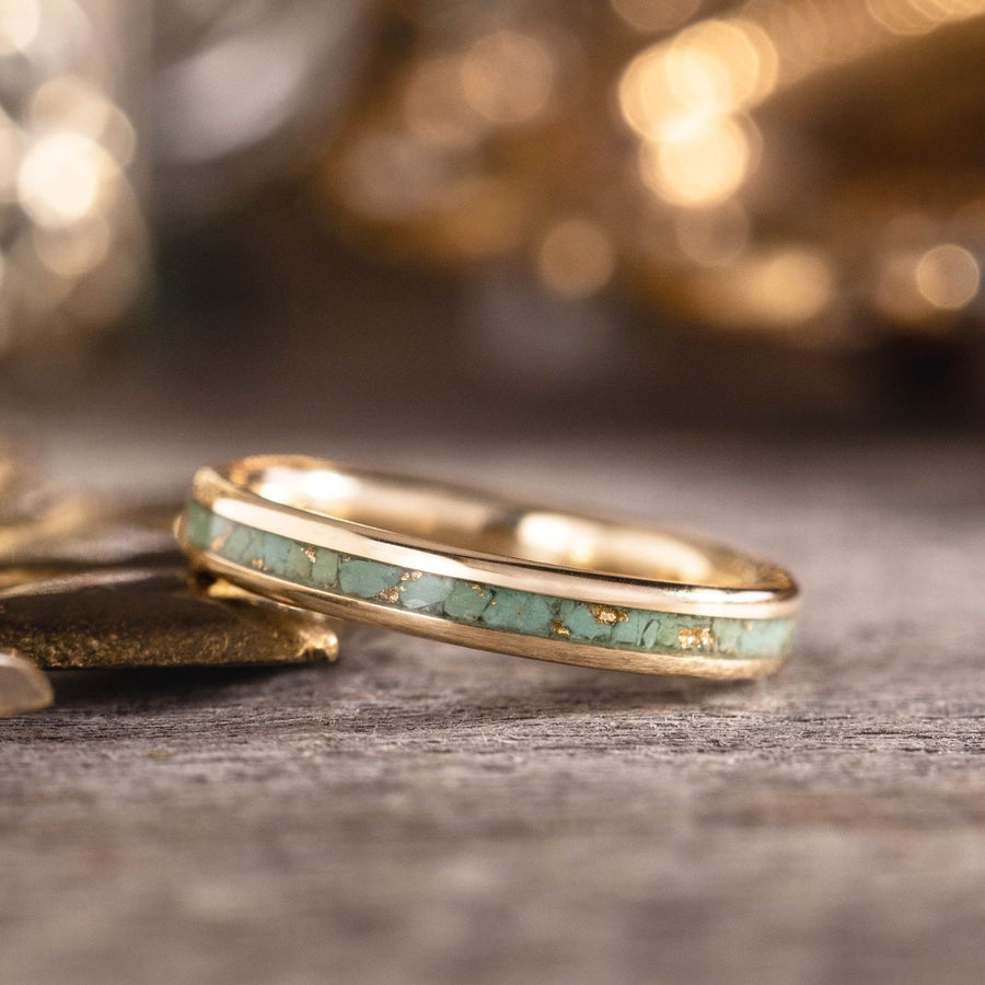 the-thunderbird-womens-solid-gold-green-sonoran-turquoise-ring-gold-flakes