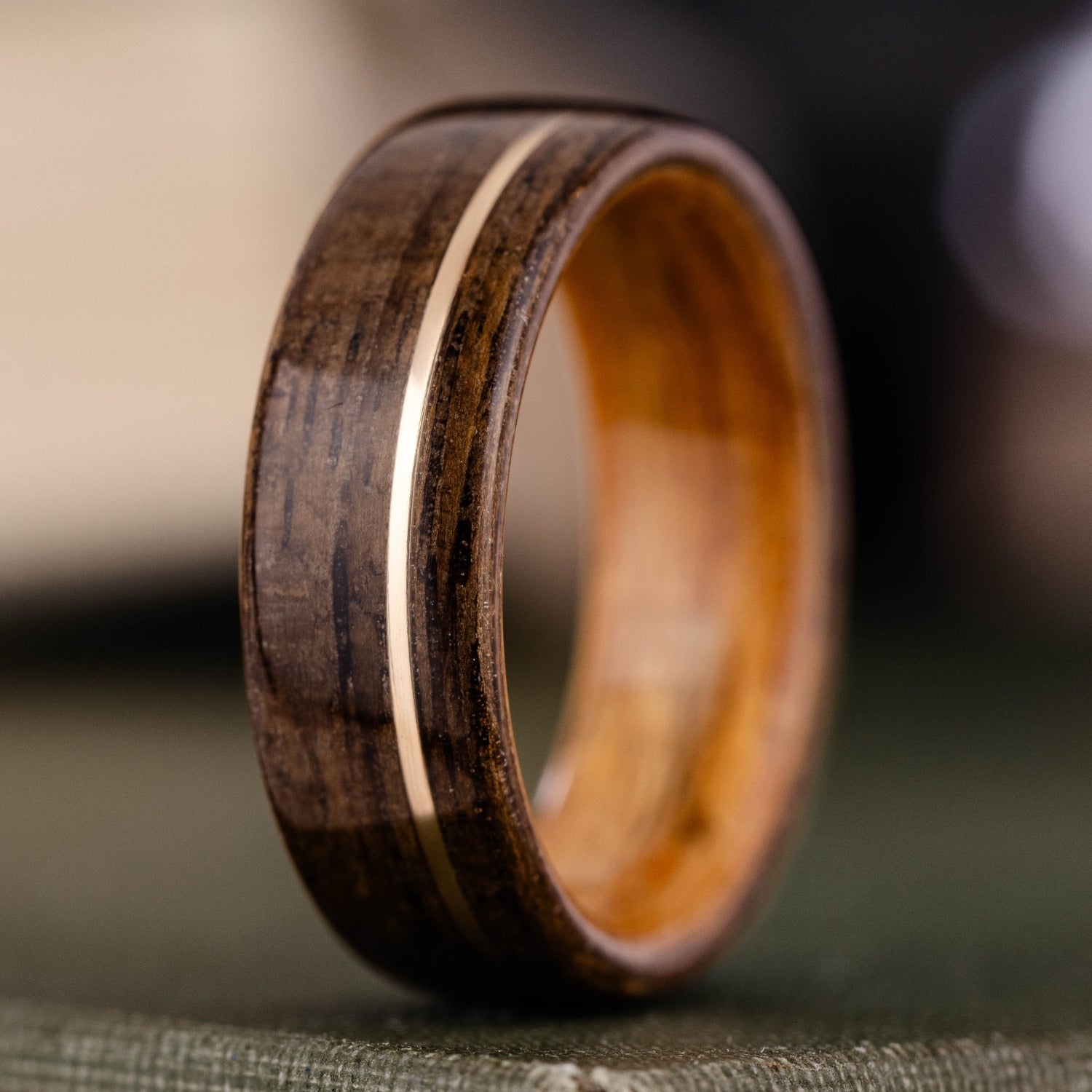 The USS New Jersey - USS New Jersey Teak & Whiskey Barrel Wedding Band ...