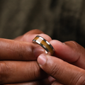 the-uss-texas-mens-gold-wedding-band-battleship-wood-inlay :: Shown in 8mm Wide | White Gold 