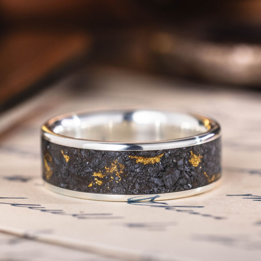 the-valley-mens-silicone-gold-flakes-silver-wedding-band-wide-channel