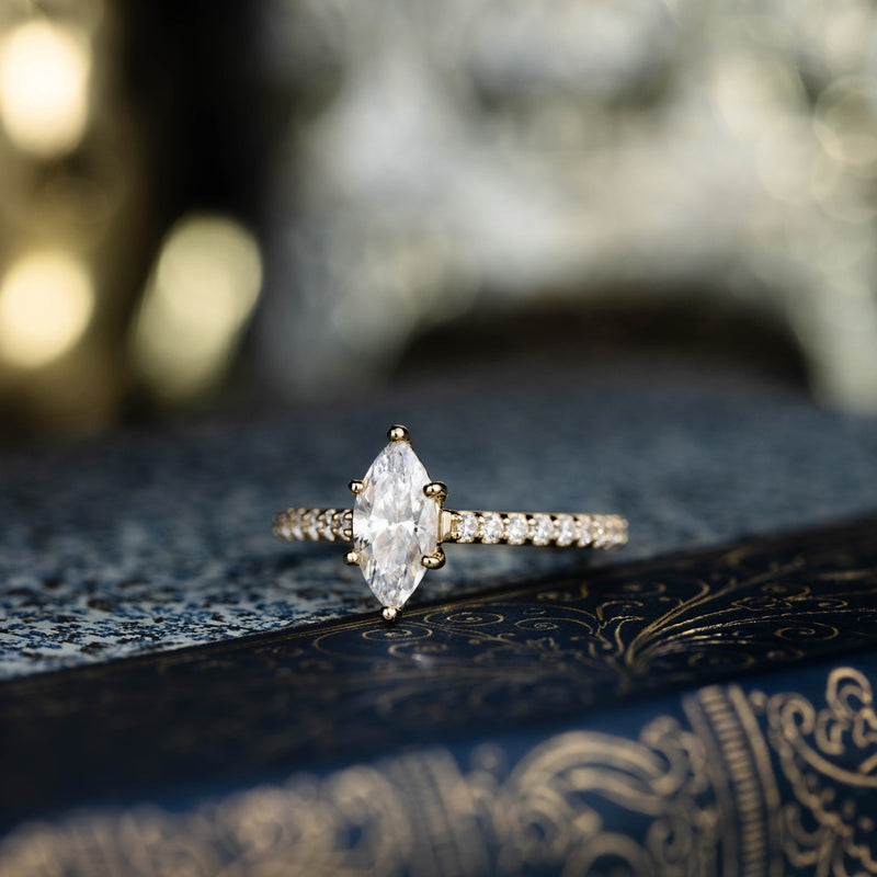 The Verity - Marquise Diamond Engagement Ring with Pavé Diamond The Verity - Marquise Diamond Engagement Ring with Pavé Diamond