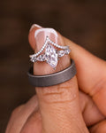The Vesper, Nightingale & Aerodyne Bridal Wedding Set Rustic and Main :: The Vesper, Nightingale & Aerodyne | White Gold & Titanium
